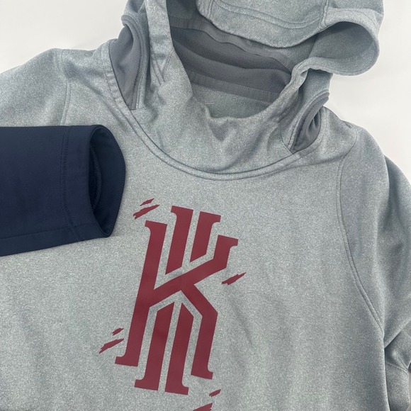 Nike Other - Nike Pullover Hoodie Kyrie Irving Graphic Two-Tone Gray Navy Mens L Kangaroo